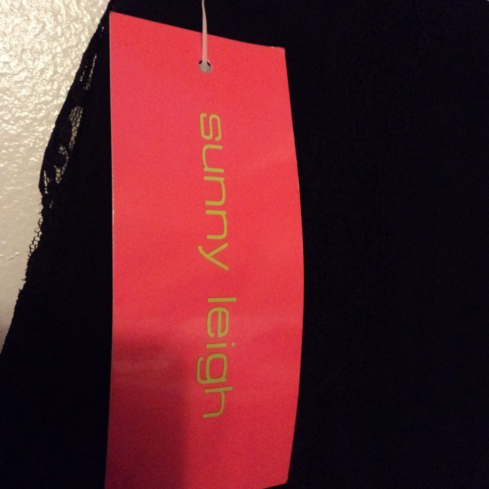 NWT Sunny Leigh Women's Size 10 Black Skirt Ankle Length A Line Lace Unlined - Picture 7 of 8